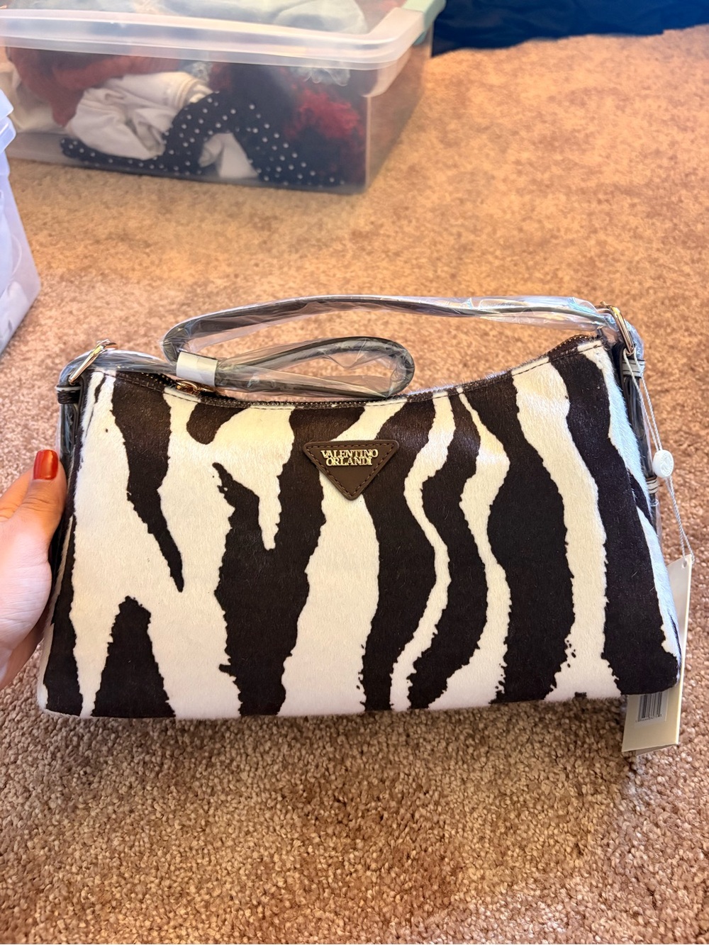 Valentino Orlandi Zebra Print Bag